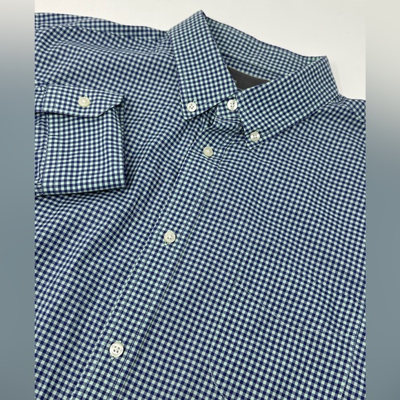 VINCE Mens Sz L Blue Check 100% Cotton Long Sleeve Button-Up Shirt U2 - Picture 1 of 6